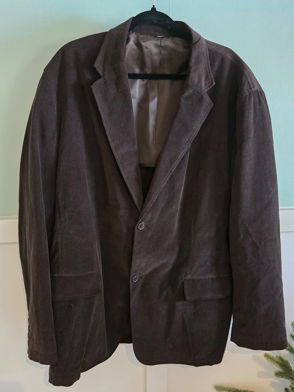 Alfani Men’s XXL Brown Velvet Sport Coat Blazer Jacket Button Up